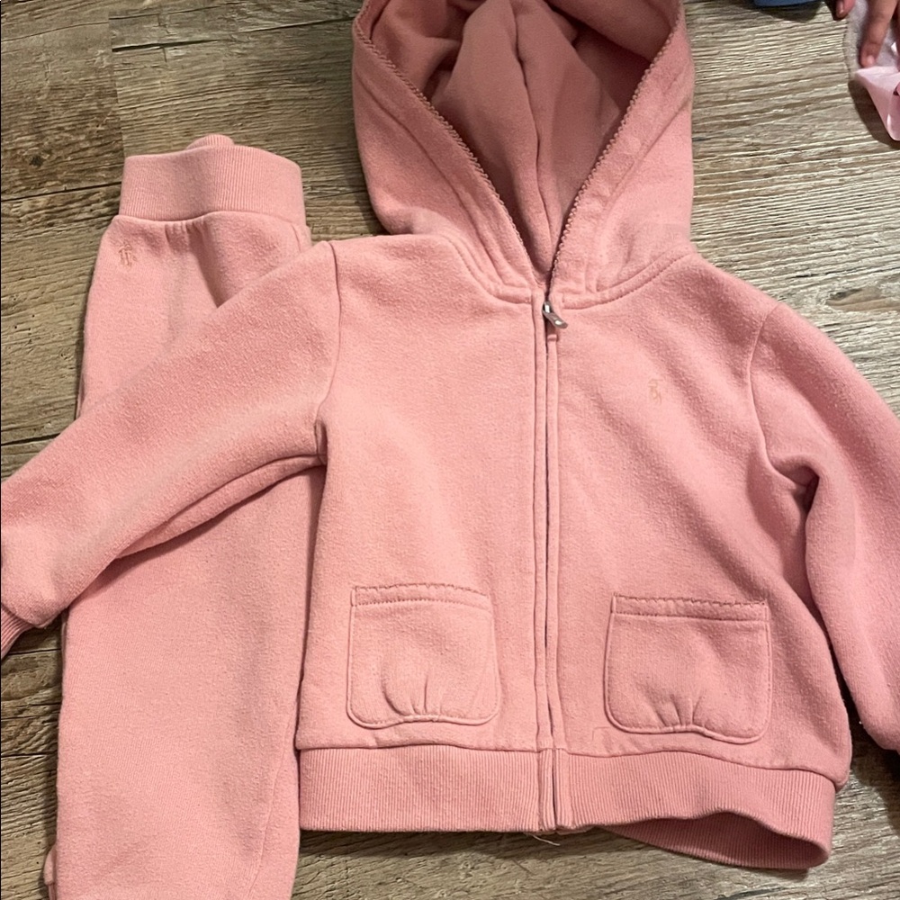 Polo by Ralph Lauren Pink Kids Hoodie and Pants Set